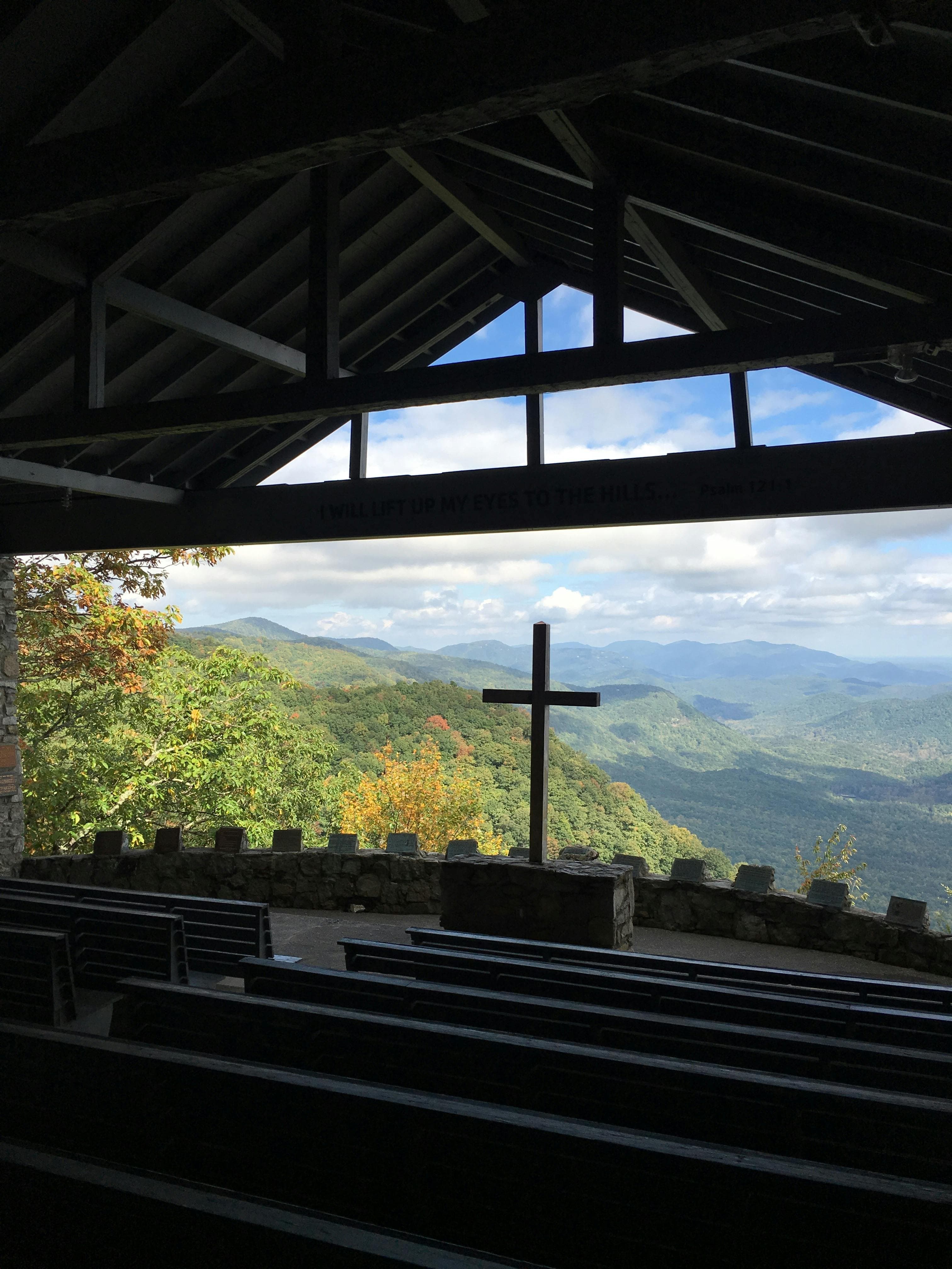 Pretty Place Chapel overlooking the Blue Ridge Mountains near Travelers Rest, SC